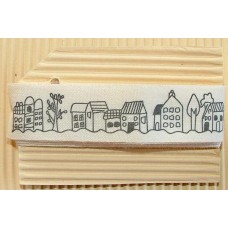 Printed cotton Tape - Houses