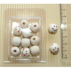 Wood Painted Faces 12mm (12p/p)