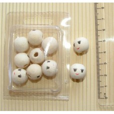 Wood Painted Faces 15mm (10p/p)