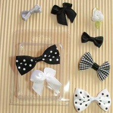 Deco Bows - White/Black (8x)