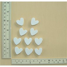 Wood Embellishment - White Hearts 