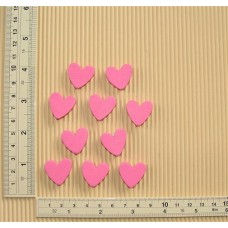 Wood Embellishment - Pink Hearts 