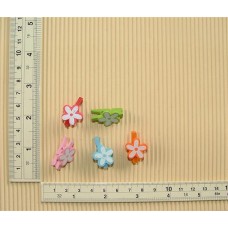 Wood Embellishment - Flower on Peg Mix colours