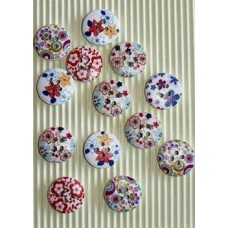 Printed Buttons Medium Mix Designs Printed Buttons Medium Mix Designs