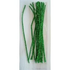 Chenille Sticks 6mm Tinsel Green (20p/p)