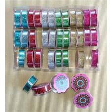 Stick on Fabric Ribbon Glitter Green Stick on Fabric Ribbon Glitter Green