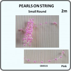Pearls on String 2m - Small Round Pink