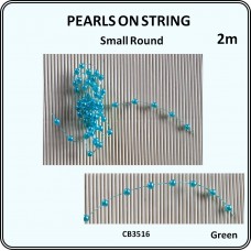 Pearls on String 2m - Small Round Green