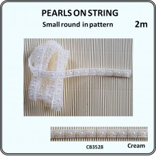 Pearls on String 2m - Small Round Pattern Cream