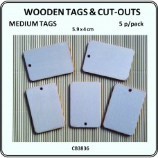 Wood Tag - Rectangle Medium 5p/p