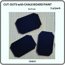 Wood Cut-Out Black -  Rectangle 3p/p