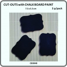 Wood Cut-Out Black - Shaped Rectangle 3p/p