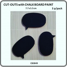 Wood Cut-Out Black - Speech Bubble Round 3p/p