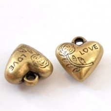 Metal Charm - Hearts Love