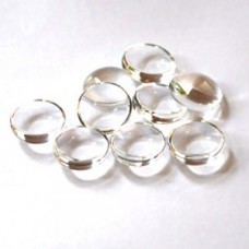 Metal Charm - Round Decorative Clear Plate Disc Small
