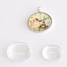 Metal Charm - Round Decorative Clear Plate Disc Medium